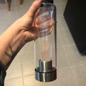 Rose Quartz Elixir Glass water bottle